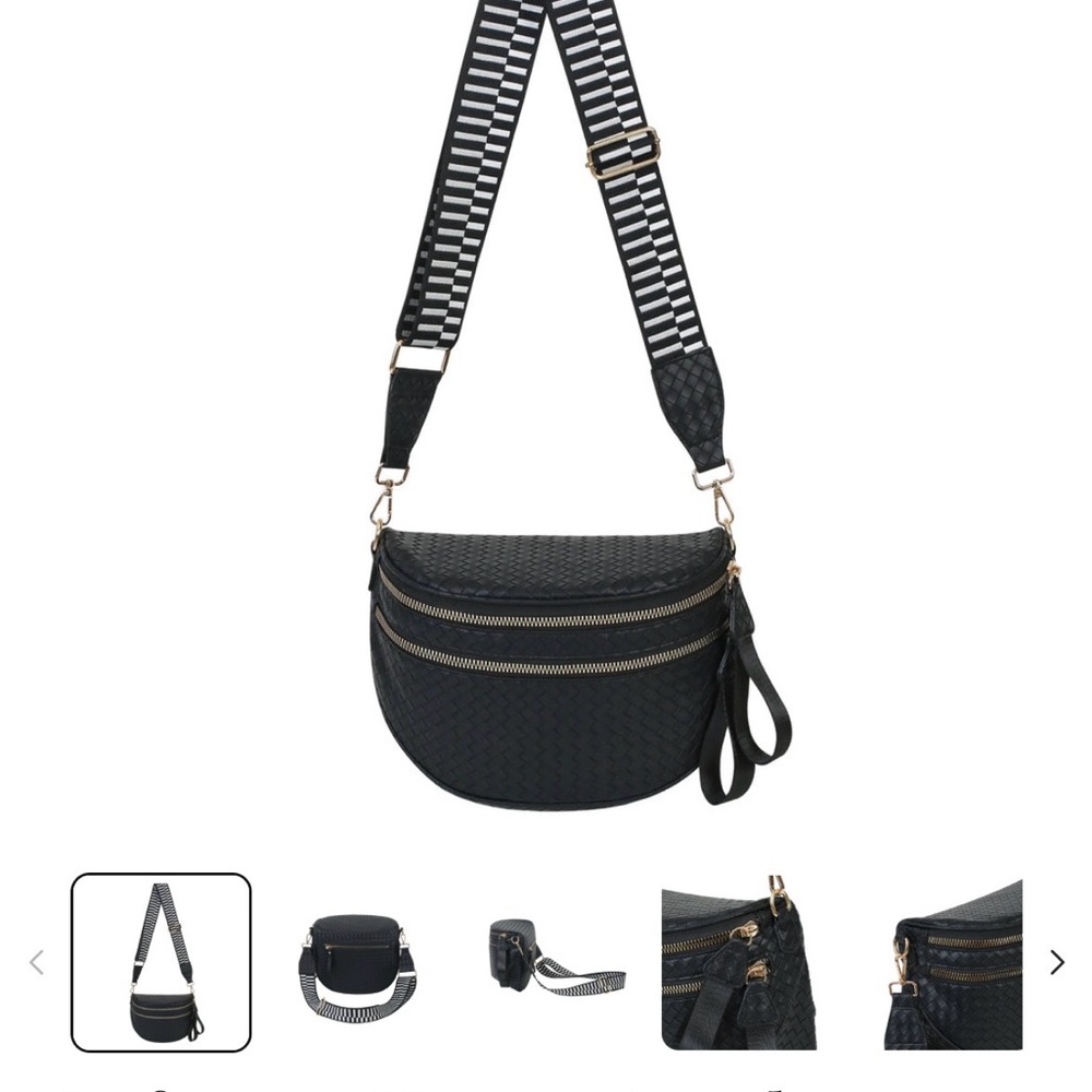 Emmett Black Crossbody Bag faux leather